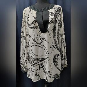 Lane Bryant sheer, fun & Flirty w/ buttoned cuffs sz 18/20